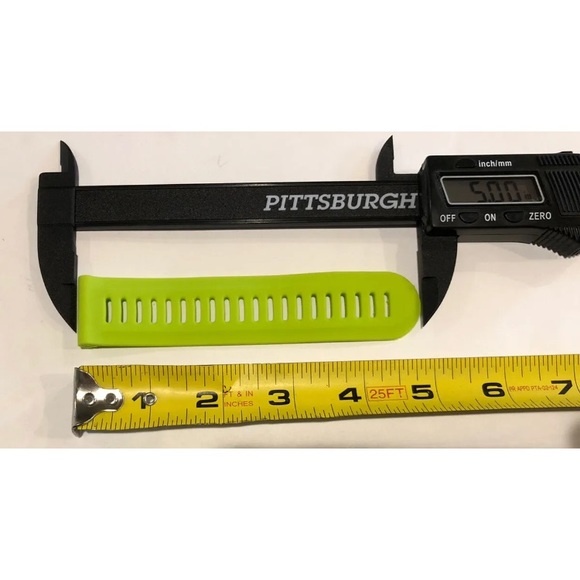 Watch Band 25mm Light Green Silicone Rubber Replacement For Nixon 51-30 Garmin - Picture 9 of 11